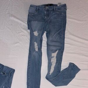 Hollister Light Blue Distressed Skinny Jeans